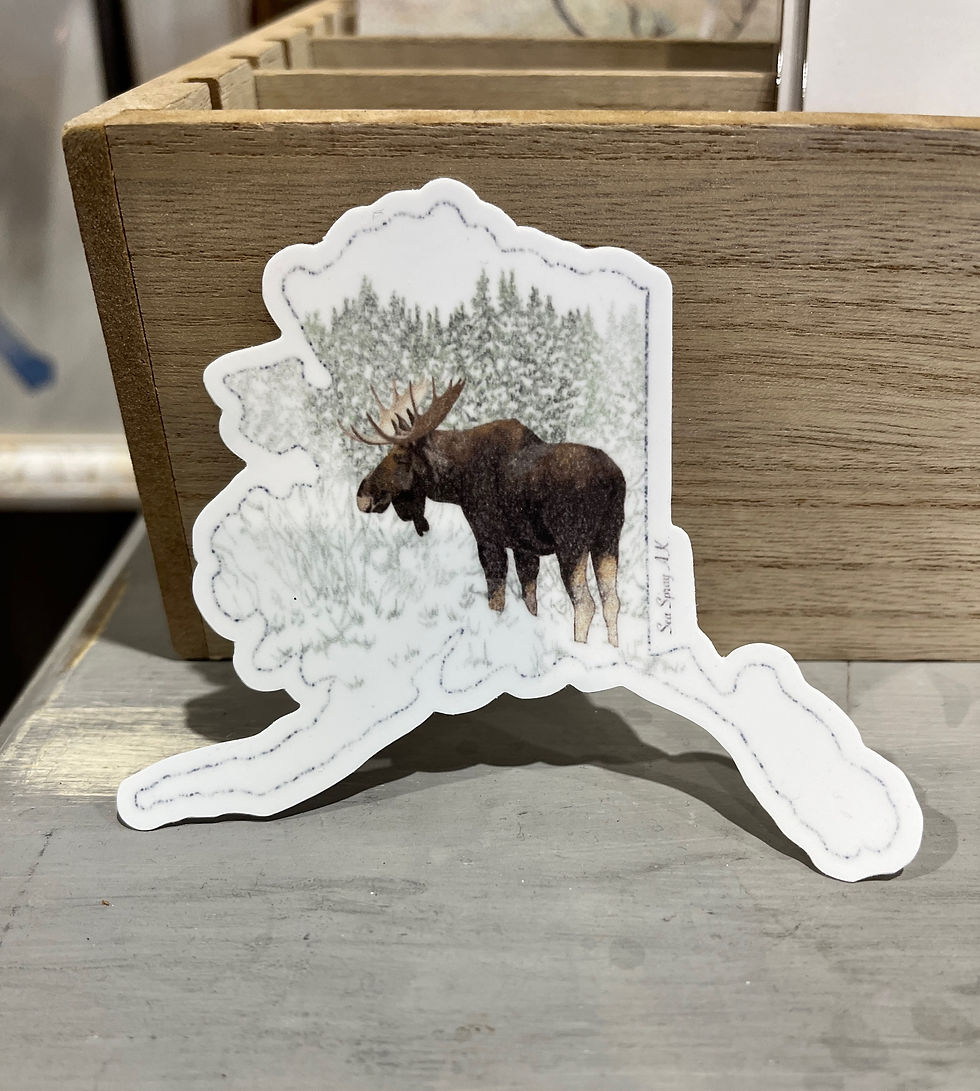 Thumbnail: Alaska Moose State Vinyl Sticker, State Sticker, Alaska Gift, Alaska Souvenir 