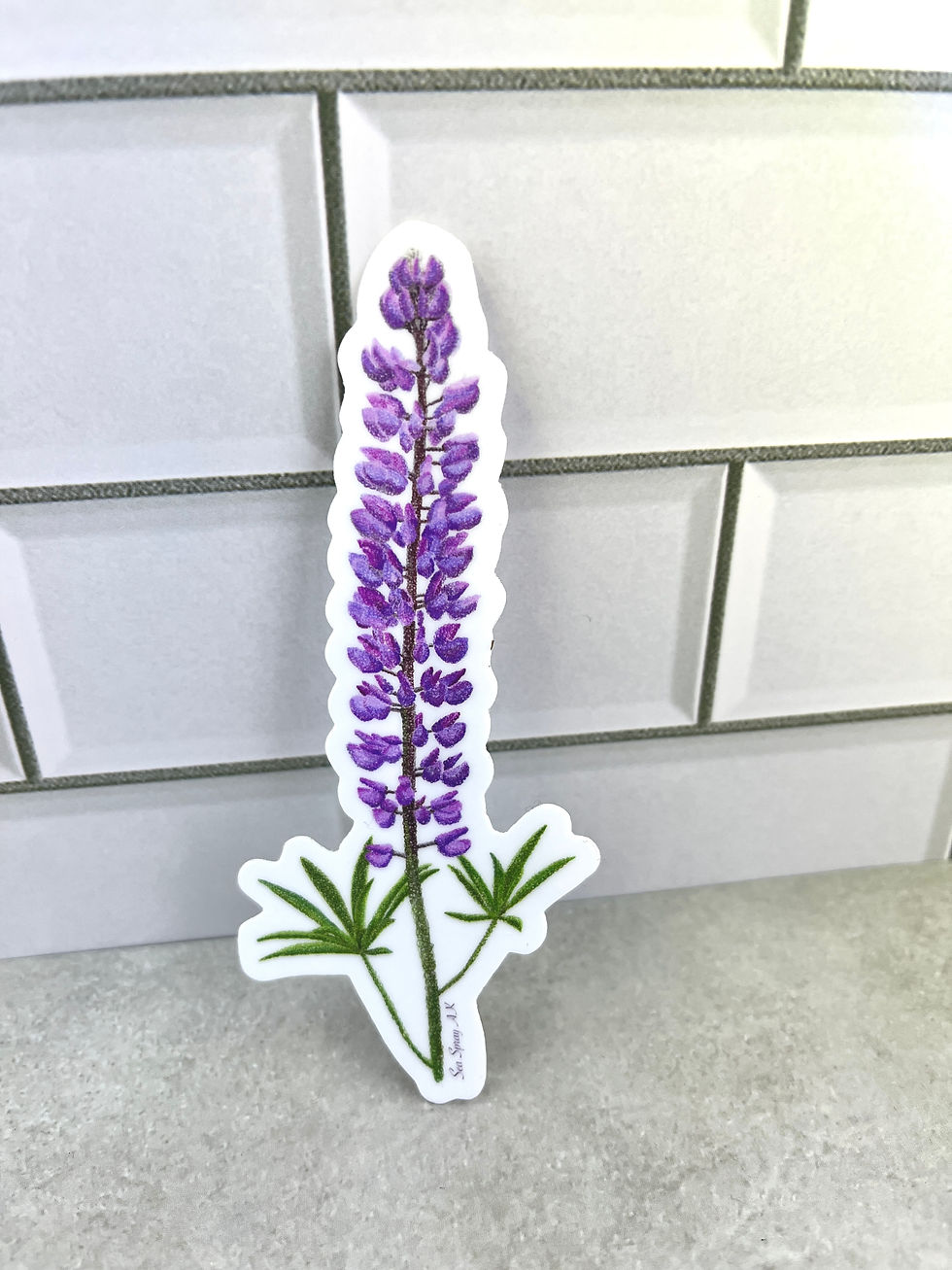 Thumbnail: Close up view of Lupine Flower Vinyl Sticker