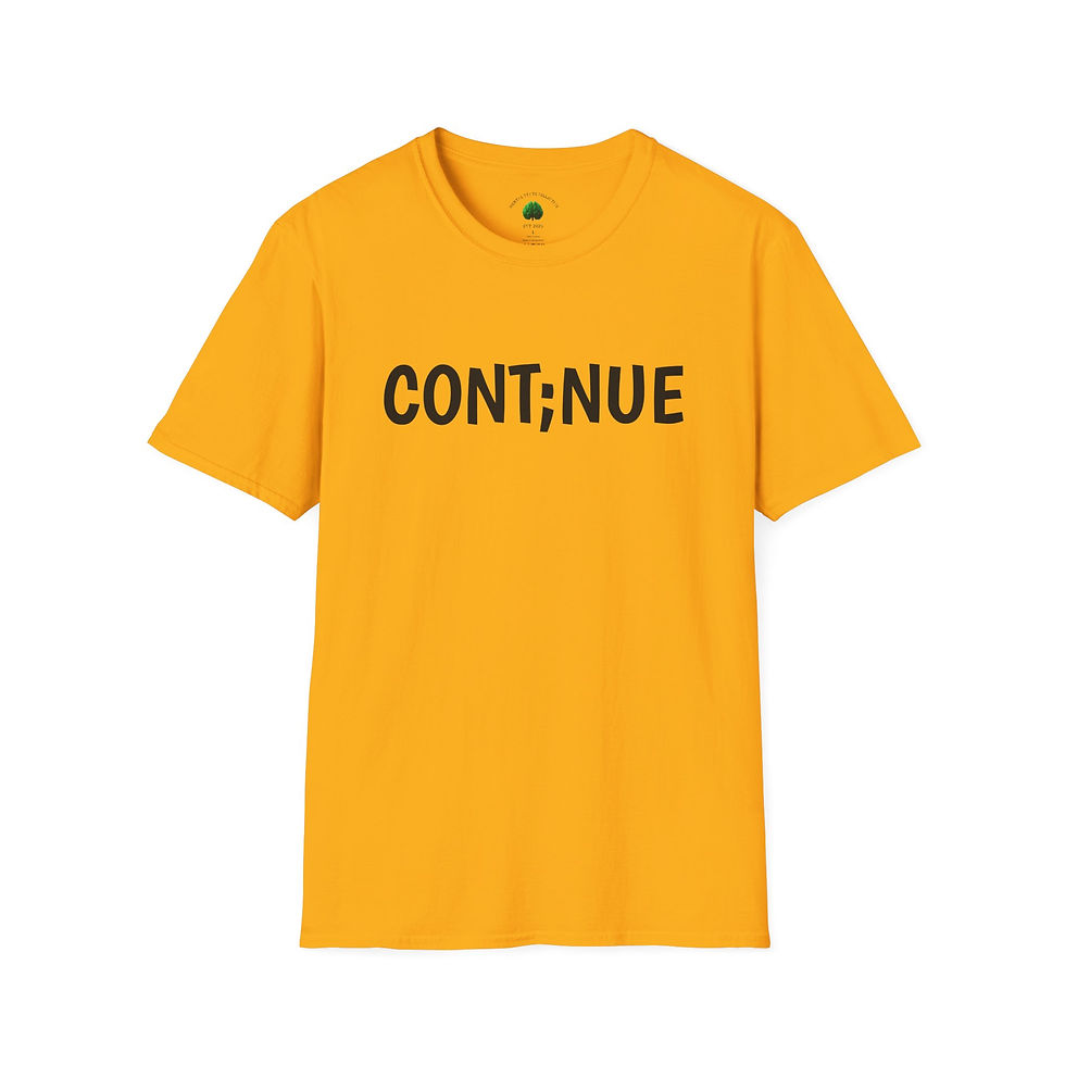 Thumbnail: Continue T-Shirt — Motivational 'CONT;NUE' Tee for Mental Health Awareness