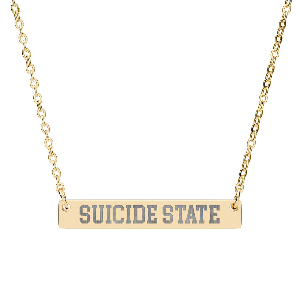 Thumbnail: Suicide State Bar Necklace - Engraving  for Mental Health Awareness