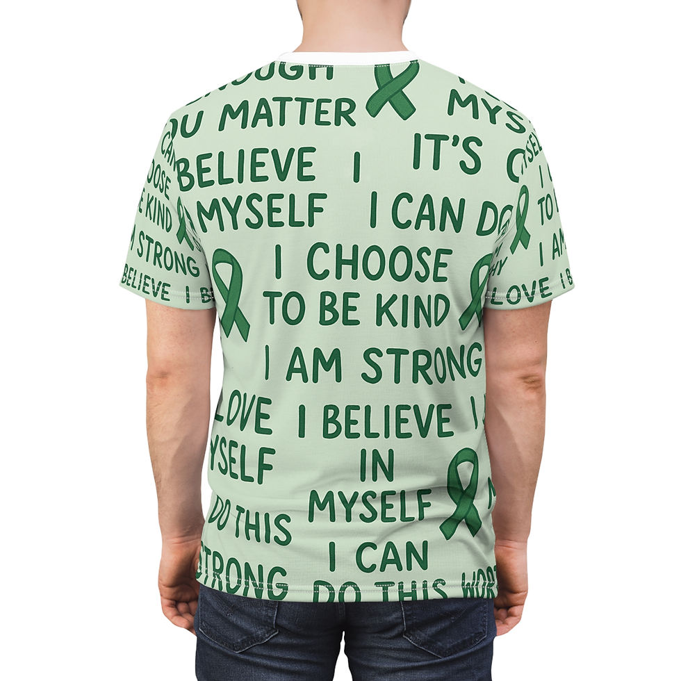 Thumbnail: Affirmation Tee — Green Ribbon Motivational 
