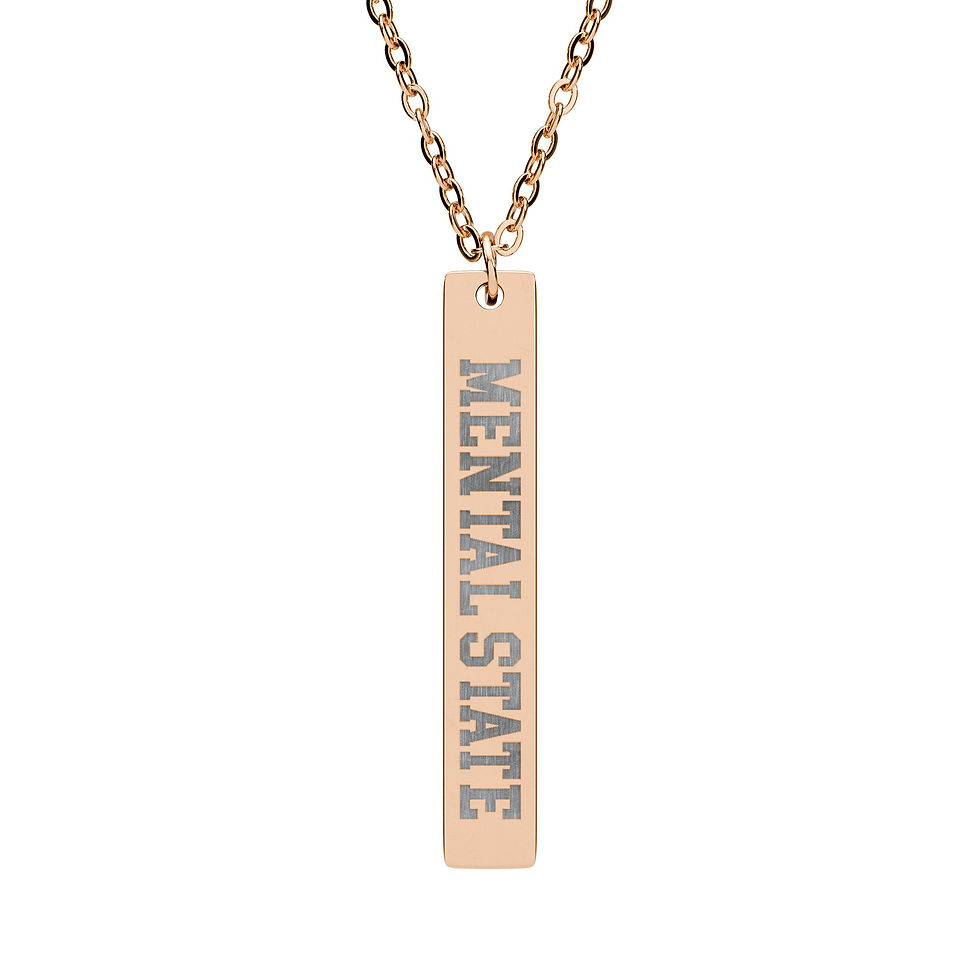 Thumbnail: Mental State Vertical Bar Necklace  for Mental Health Awareness