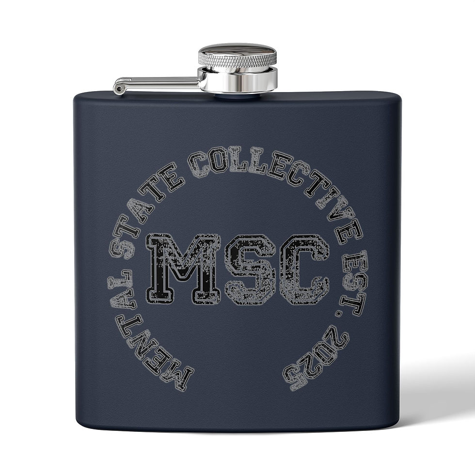 Thumbnail: MSC Crest Stainless Steel Flask — 6oz Personalized Hip Flask
