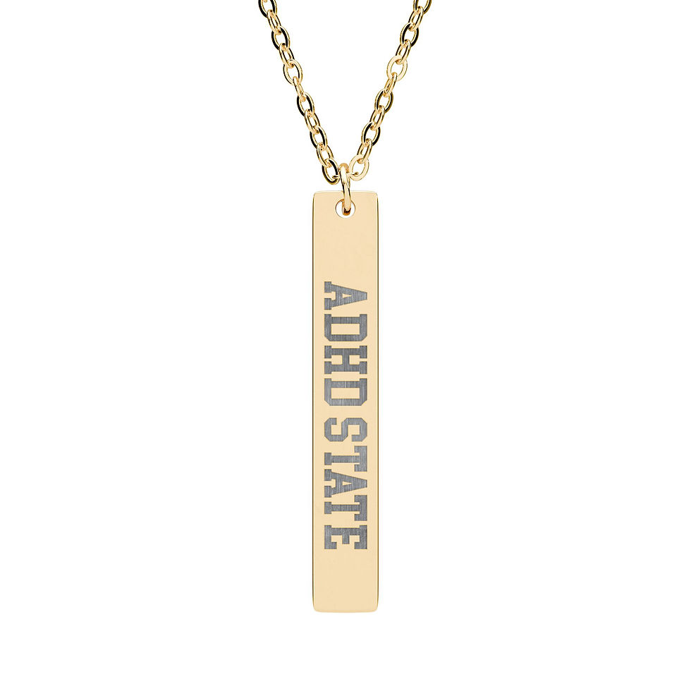Thumbnail: ADHD State Vertical Bar Necklace  for Mental Health Awareness