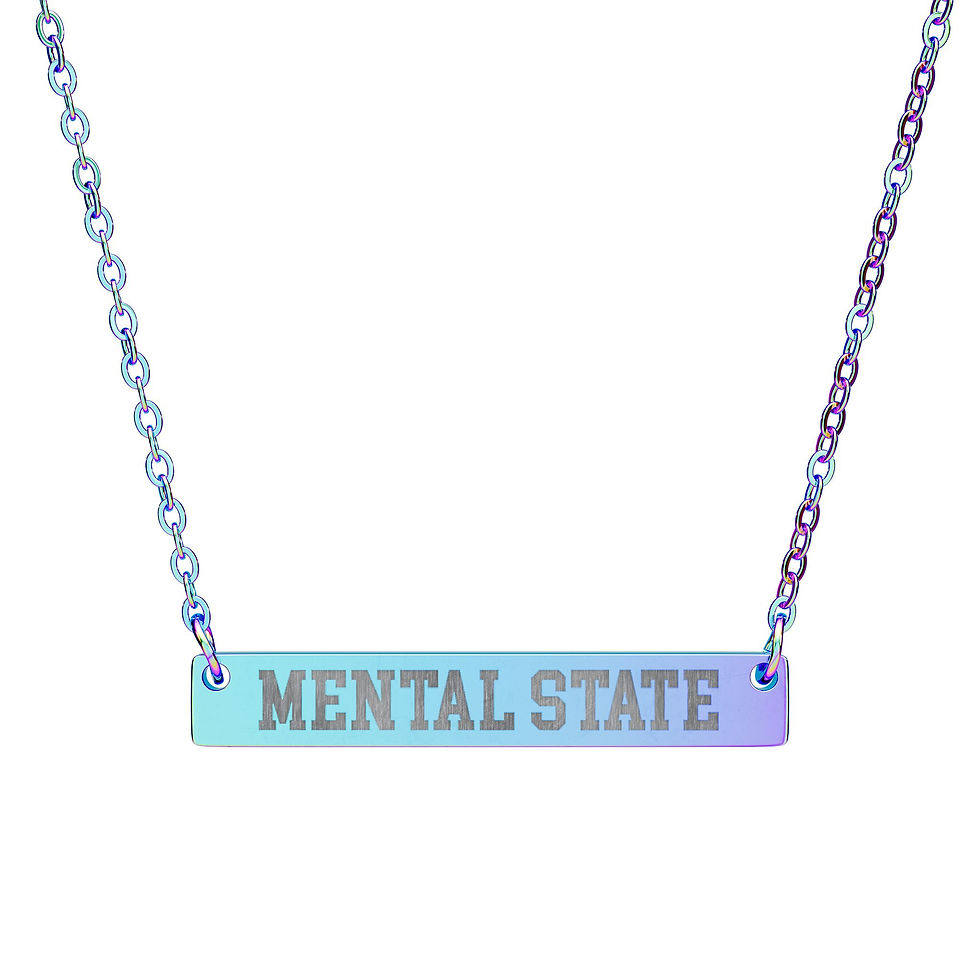 Thumbnail: Mental State Bar Necklace - Engraving  for Mental Health Awareness