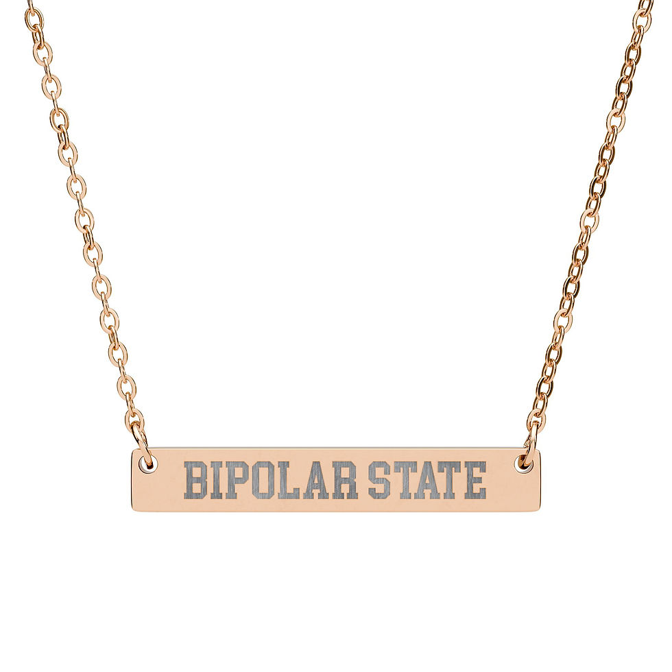 Thumbnail: Bipolar State Bar Necklace - Engraving  for Mental Health Awareness