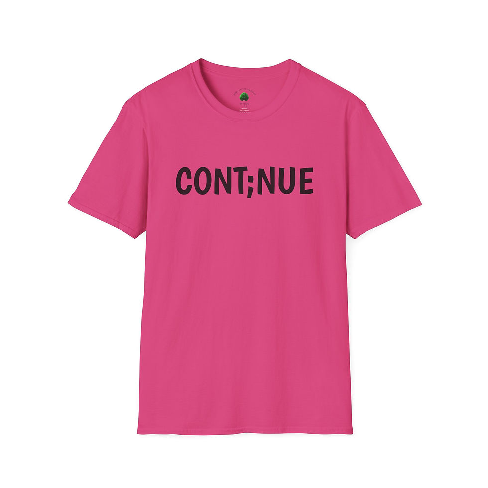 Thumbnail: Continue T-Shirt — Motivational 'CONT;NUE' Tee for Mental Health Awareness