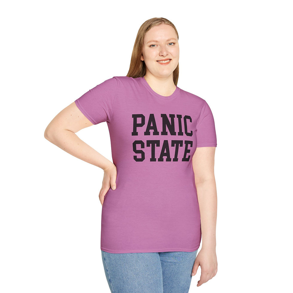Thumbnail: Panic State Unisex Softstyle T-Shirt Mental Health Awareness