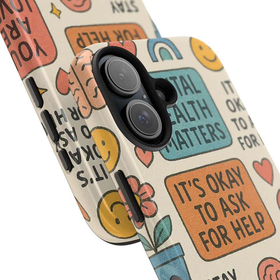 Thumbnail: Phone Case — Positive Mental Health Quotes Pattern (‘It’s Okay to Ask for Help’)