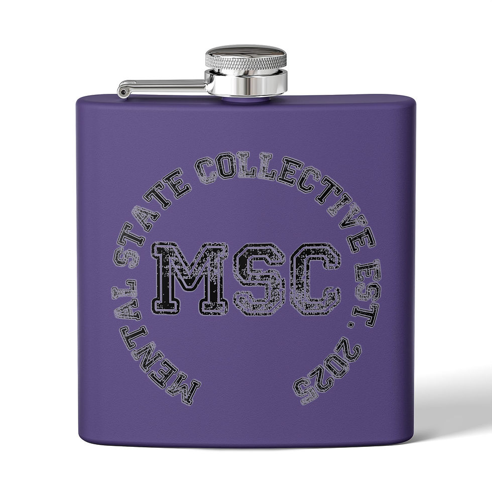 Thumbnail: MSC Crest Stainless Steel Flask — 6oz Personalized Hip Flask