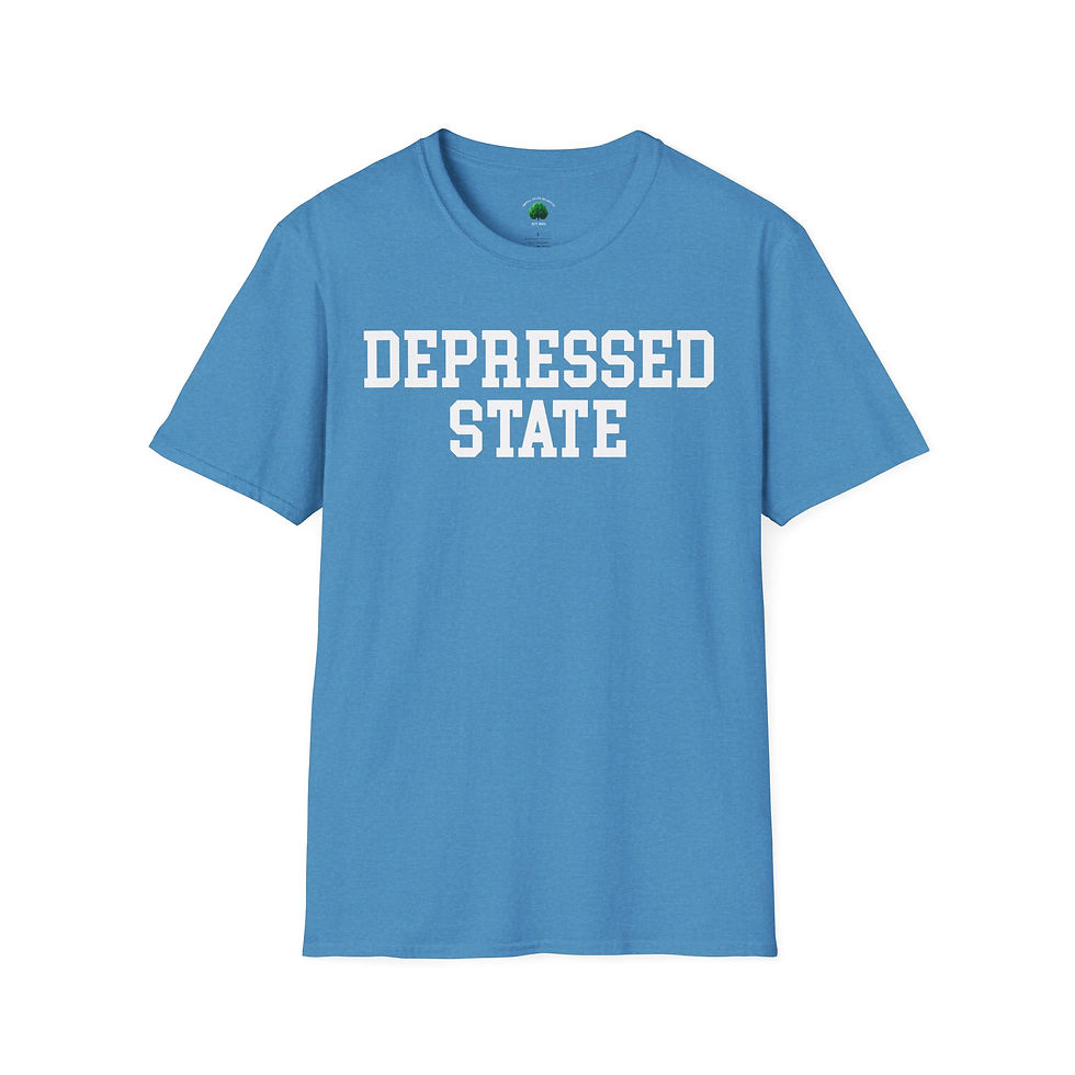 Thumbnail: Depressed State Unisex Softstyle T-Shirt Mental Health Awareness