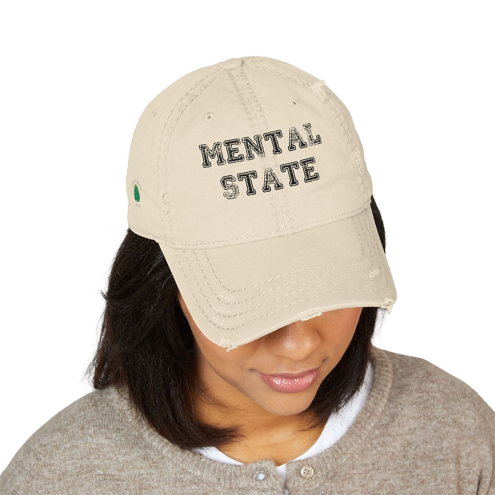 Thumbnail: Distressed Mental State Hat - Casual Embroidery Cap for Mental Health Awareness