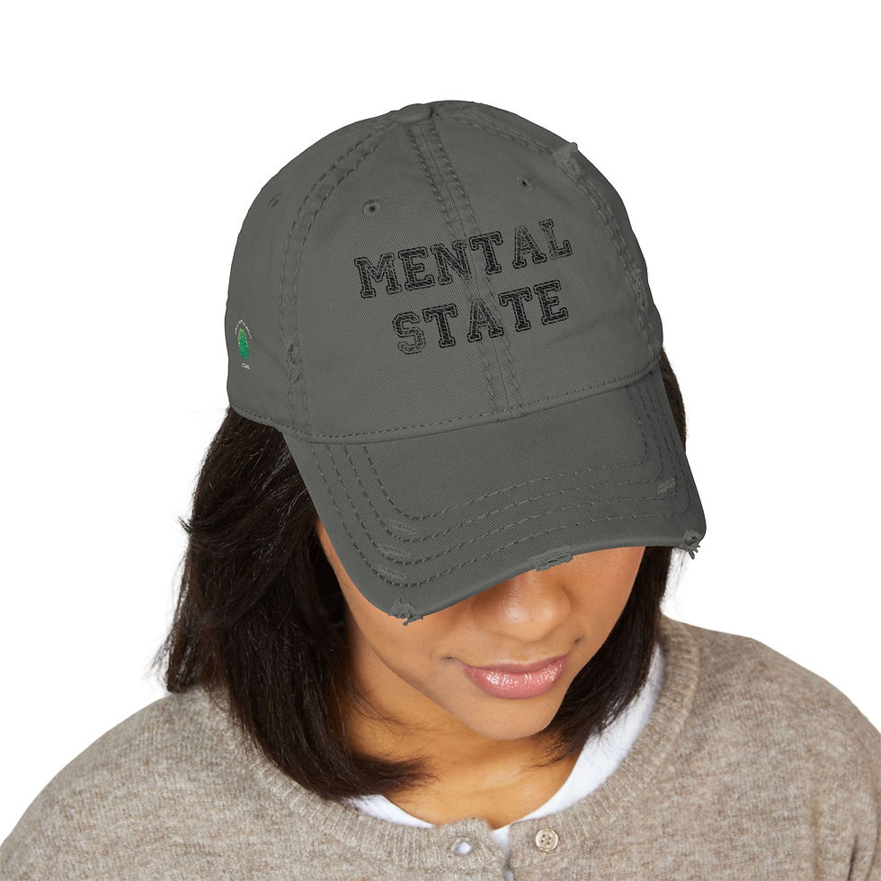 Thumbnail: Distressed Mental State Hat - Casual Embroidery Cap for Mental Health Awareness