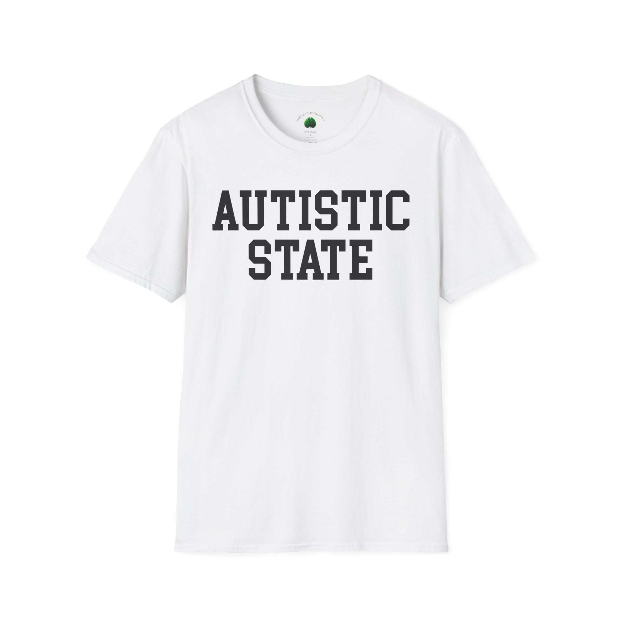 Autistic State Unisex Softstyle T-Shirt Mental Health Awareness