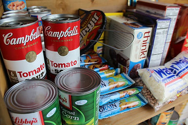 cans and boxes of food