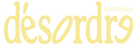 logo jaune désordre avec le o un peu de travers et le e qui penche