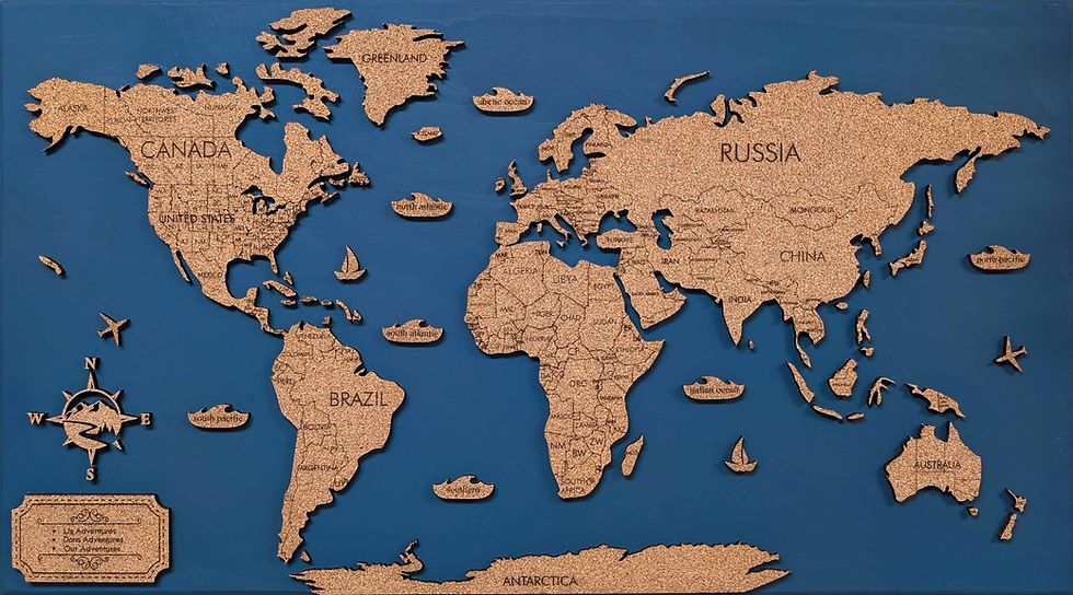 Thumbnail: WLC 3D Cork Push Pin Map | Minimalist | 36" x 20"