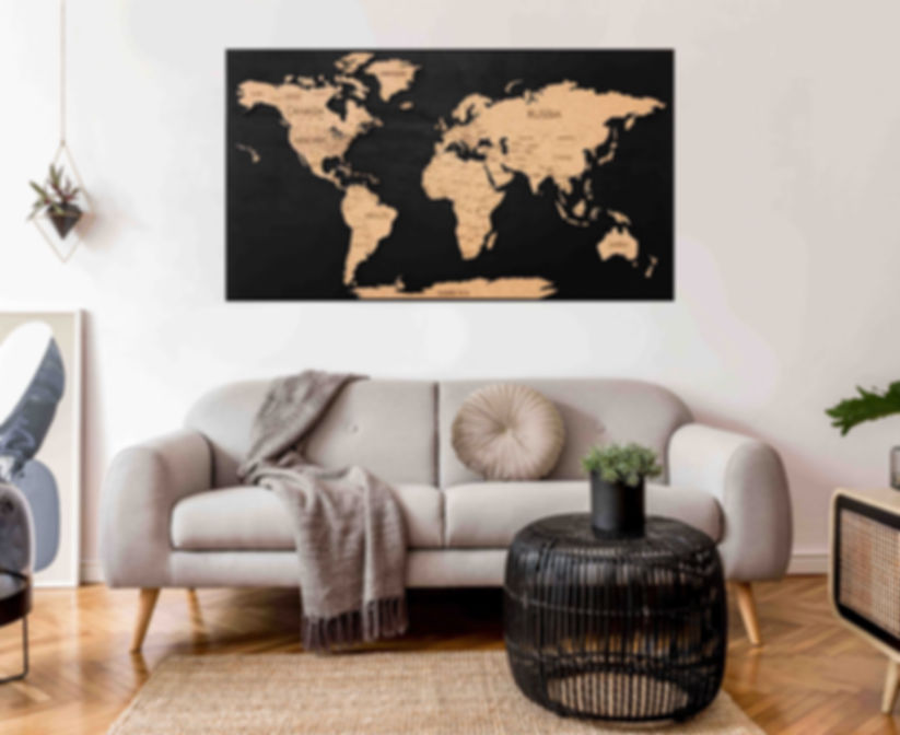 Statement Push Pin World Map | Natural Cork |  60" x 36"