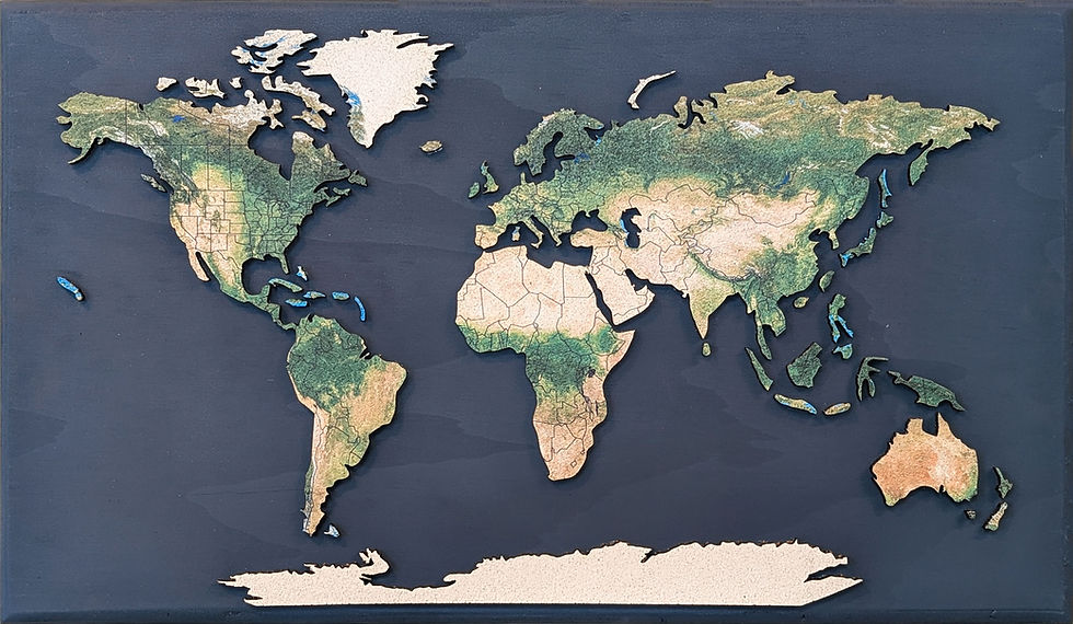 Thumbnail: 3D Cork Push Pin Map | Geo Optic Minimalist | 36" x 20"