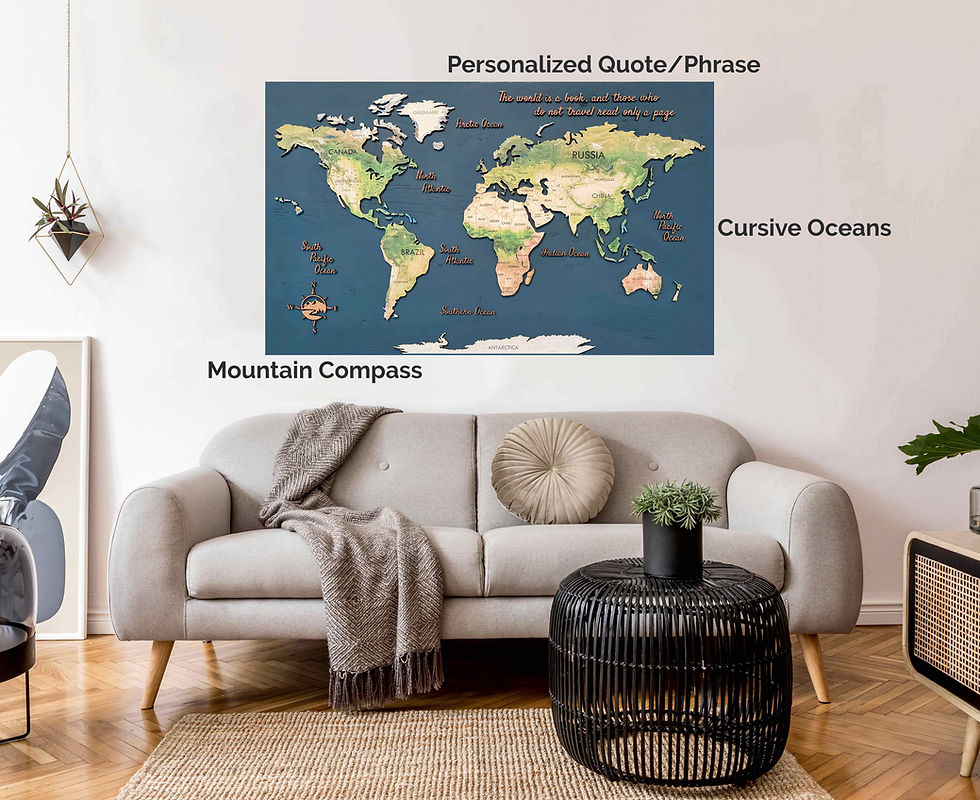 Thumbnail: Statement Push Pin World Map | Geo Optic | 72" x 48"