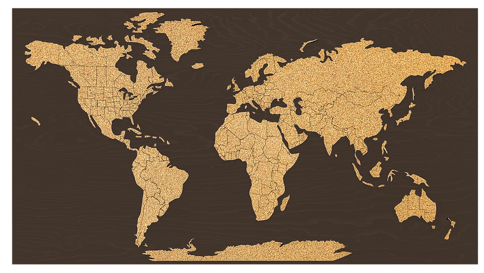 Thumbnail: 3D Cork Push Pin Map | Minimalist | 44" x 24"