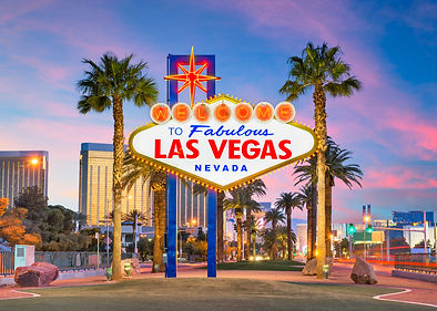 Las Vegas, Nevada, USA at the Welcome to Las Vegas Sign at dusk..jpg