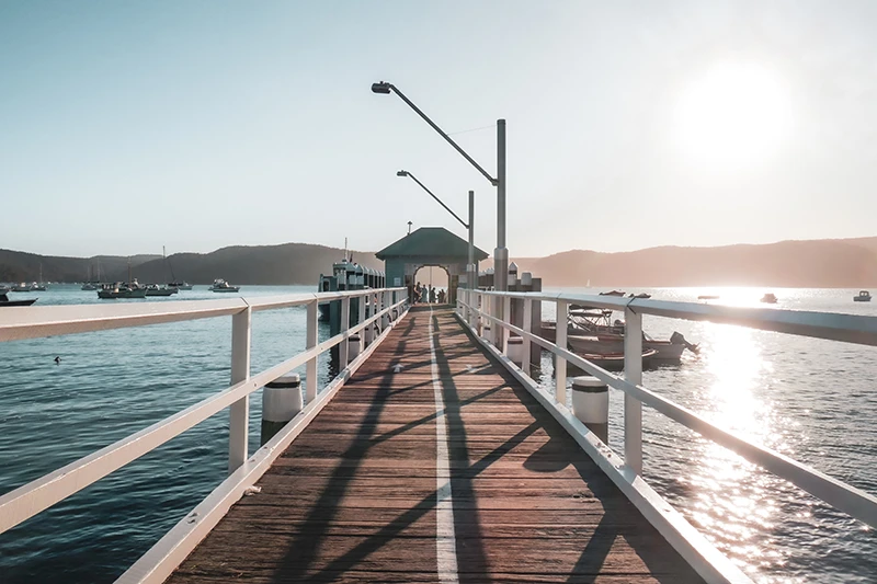 a walkway over water