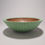 Thumbnail: Handturned sycamore bowl with green milk paint textured exterior, crafted from reclaimed neighborhood tree.