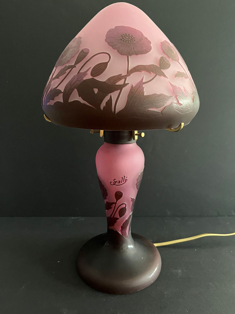 Thumbnail: Lampe TIP Gallé violette rosé