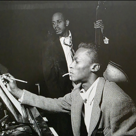 Collection Corbis - Miles Davis et le bassiste Percy Heath en studio, 1953