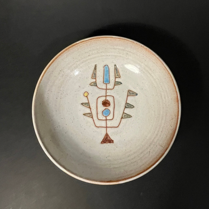 Claudie et Jean Rivier (1915-2017) - Assiette - Assiette- Style Middle Century-Circa 1960 - Céramique, Émail