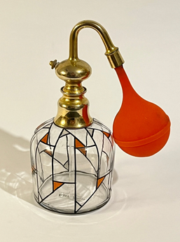 Baccarat - André Ballet (1885-1959) - Flacon de parfum - Rare flacon de parfum atomiseur -Art déco-Signé André Ballet pour Baccarat–France, vers 1920-1930 - Cristal, Émail