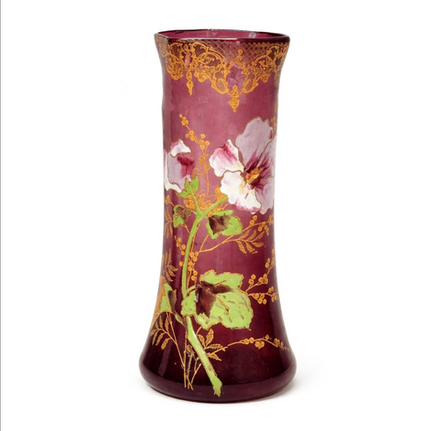 Legras & Cie. - François-Théodore Legras (1839-1916) - Vase - Modèle “Toul”– Legras/Montjoye – décor floral émaillé et or-doré–29 cm-Art Nouveau-Vers 1890 - Verre, Émail, Or