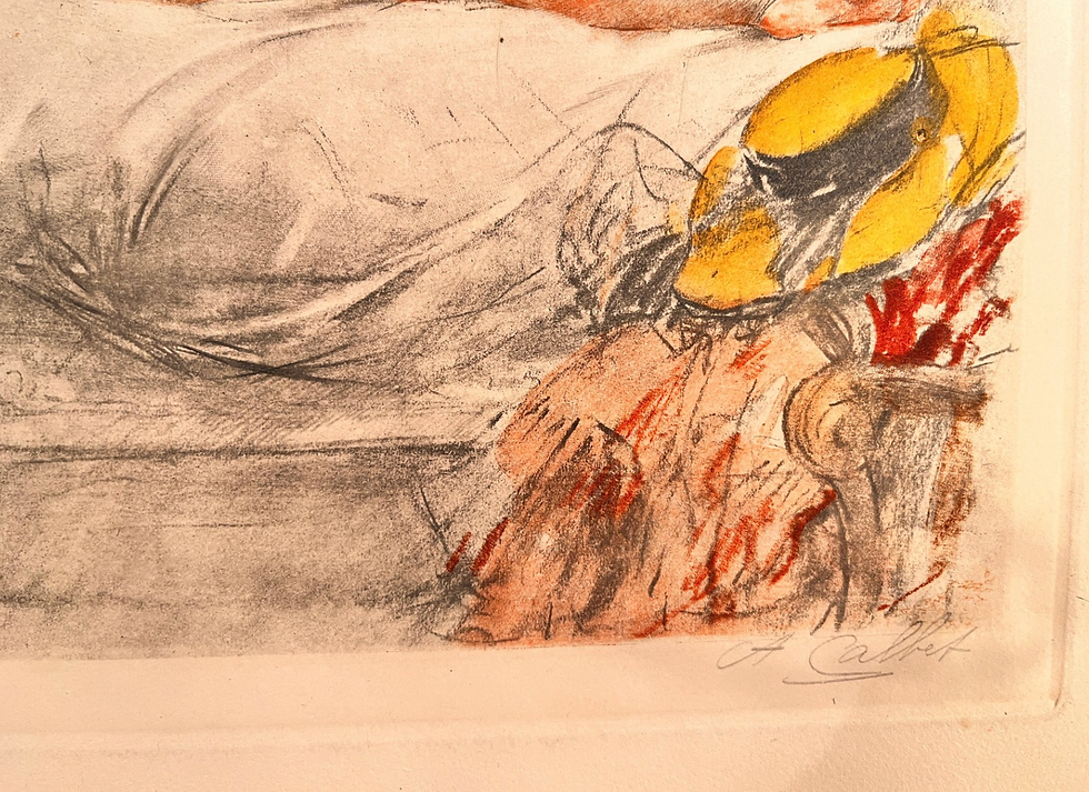 Thumbnail: Gravure à l'eau forte  d'Antoine Calbet "la belle endormie"