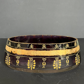 Moser Karlsbad (signé) - Centre de table - Centre de table ou jardinière ou bol - Cristal, Or, Émail - Cristal de Bohême