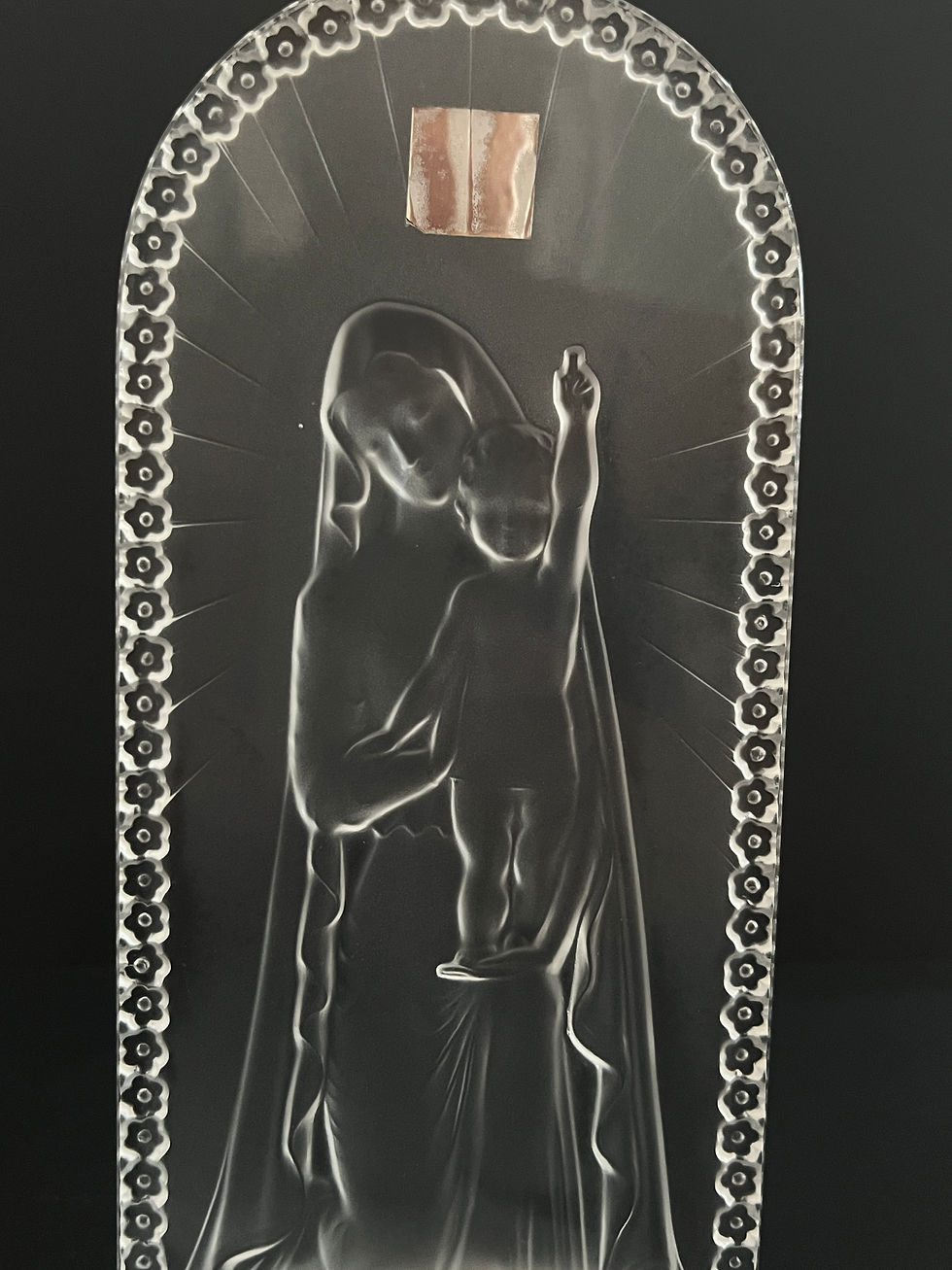 Miniature : Lalique : Sculpture " Vierge à l'enfant"   en cristal de Marc Lalique