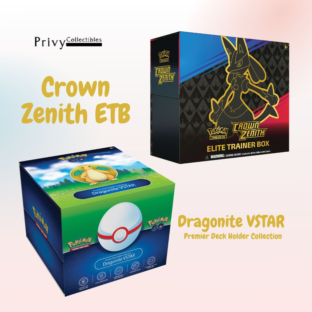 Crown Zenith ETB + Dragonite Vstar Premier Deck Holder Collection