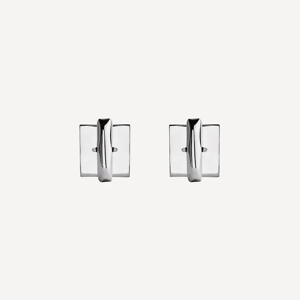 Thumbnail: Najo CU9001 Clasico Square Men's Silver Cufflinks