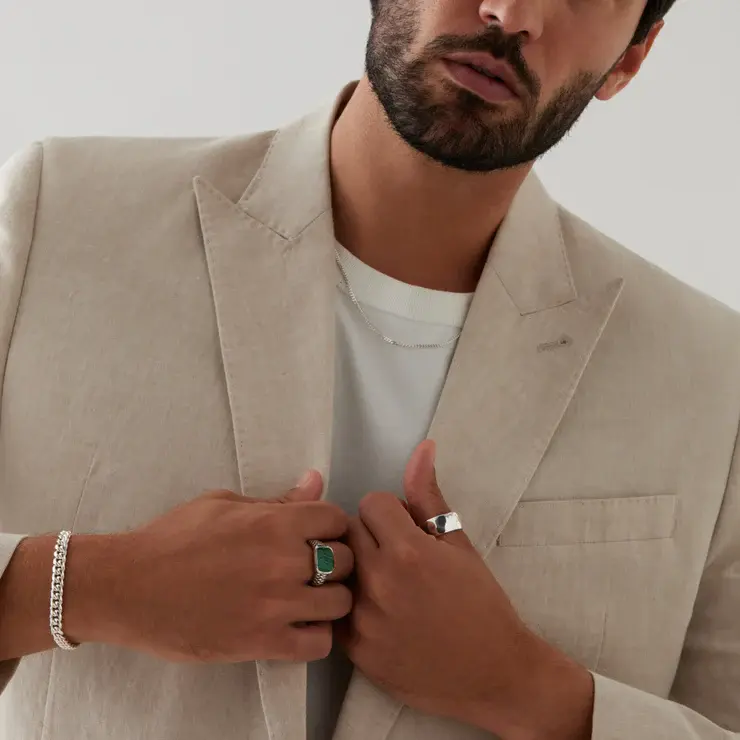 Thumbnail: Najo N9011 Cuban Men's Silver Chain Necklace 2.1mm