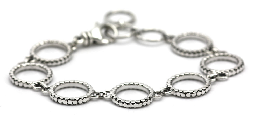 Indiri B515 SOHO Sterling Silver Circle Station Bracelet