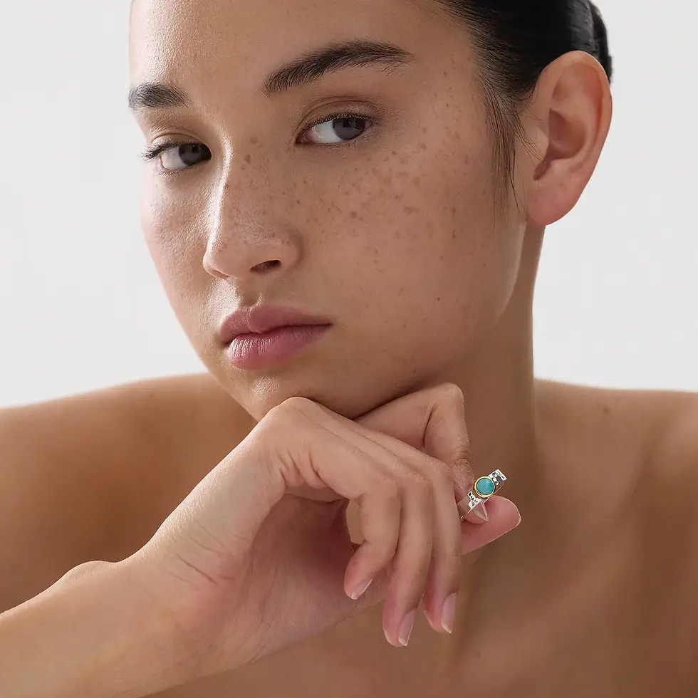 Thumbnail: Najo R7407S Solace 2-Tone Amazonite Ring