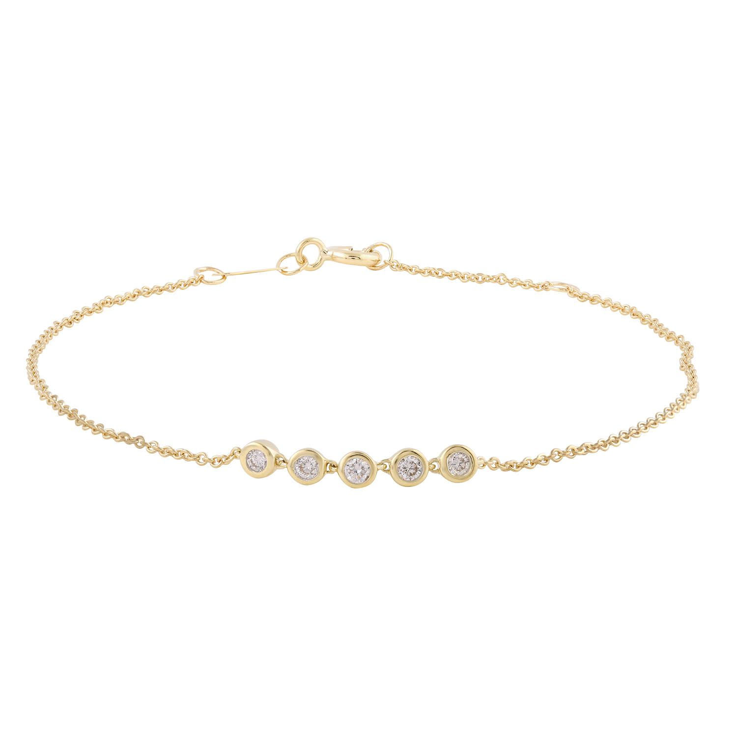 9ct Yellow Gold Diamond Bracelet