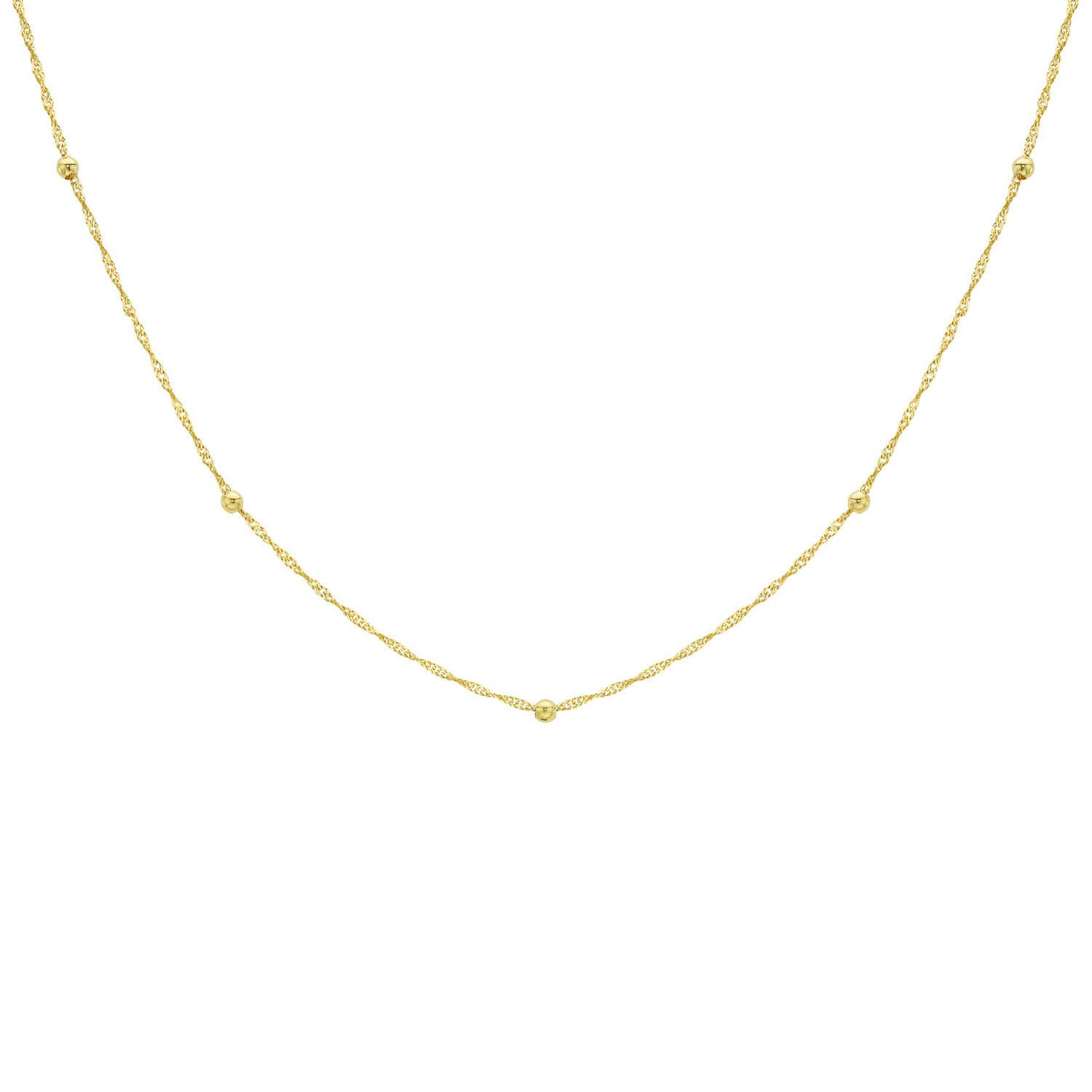 9ct Yellow Gold Solid ball twist Necklace