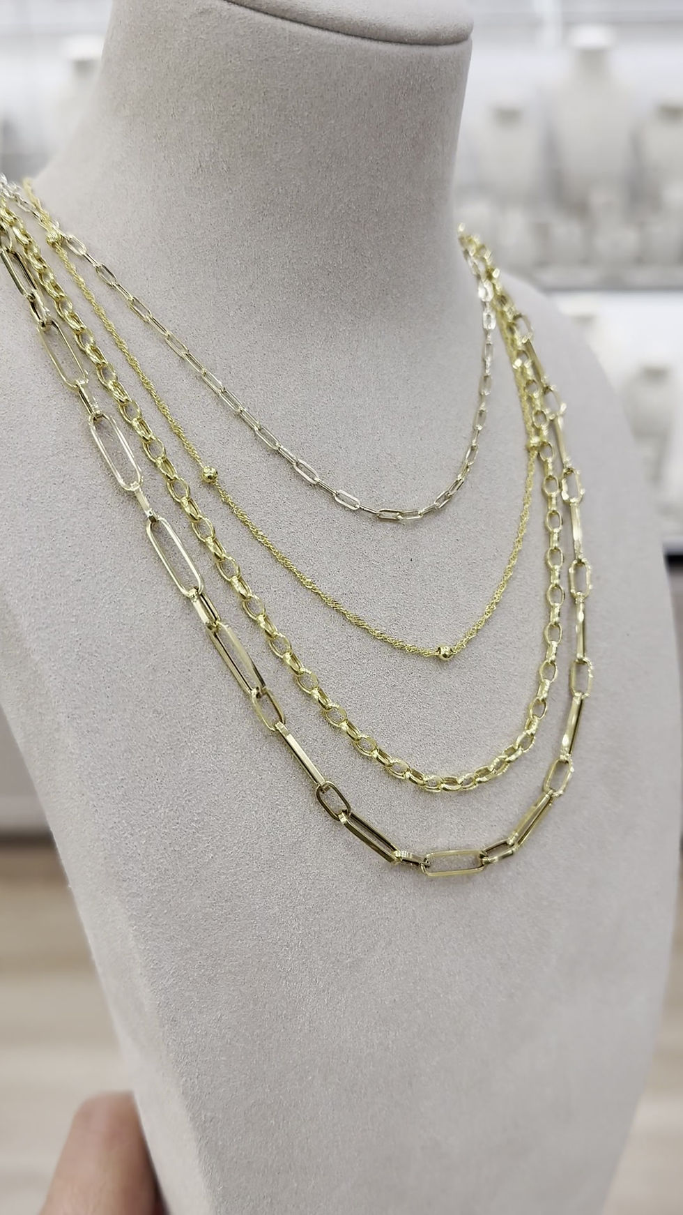 Thumbnail: 9ct Yellow Gold Solid ball twist Necklace
