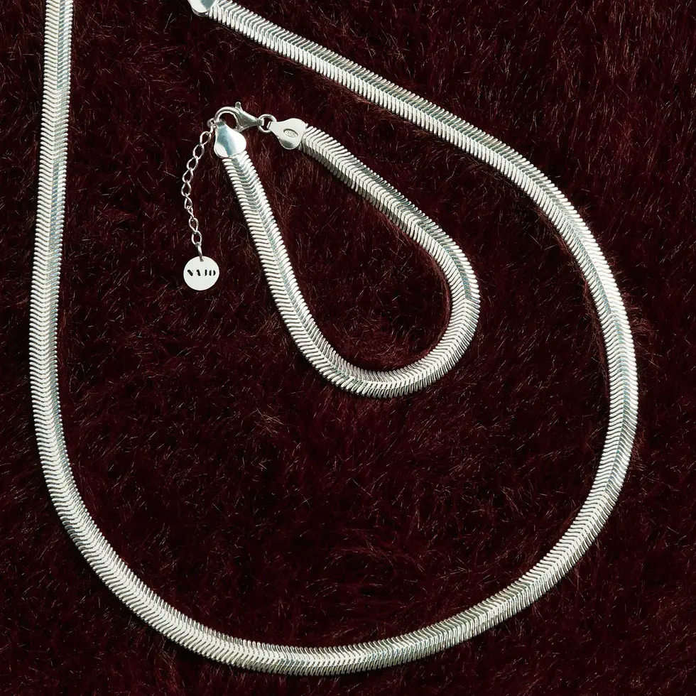 Thumbnail: Najo B7231 Celestine Silver Bracelet