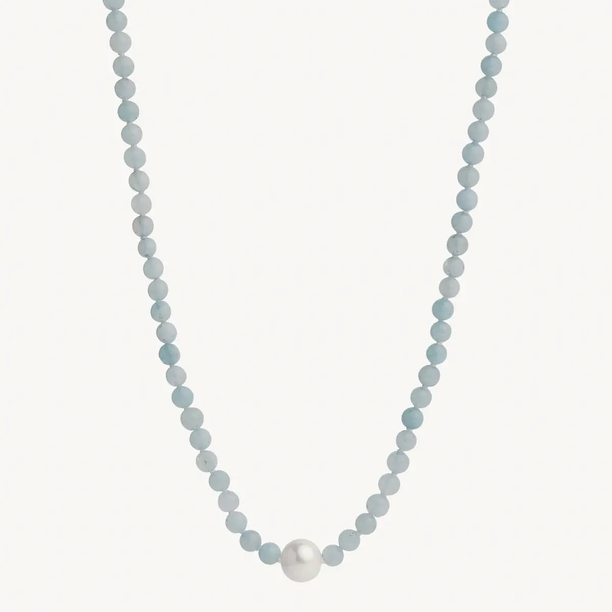 Najo N7486 Sunset Aquamarine and Pearl Necklace