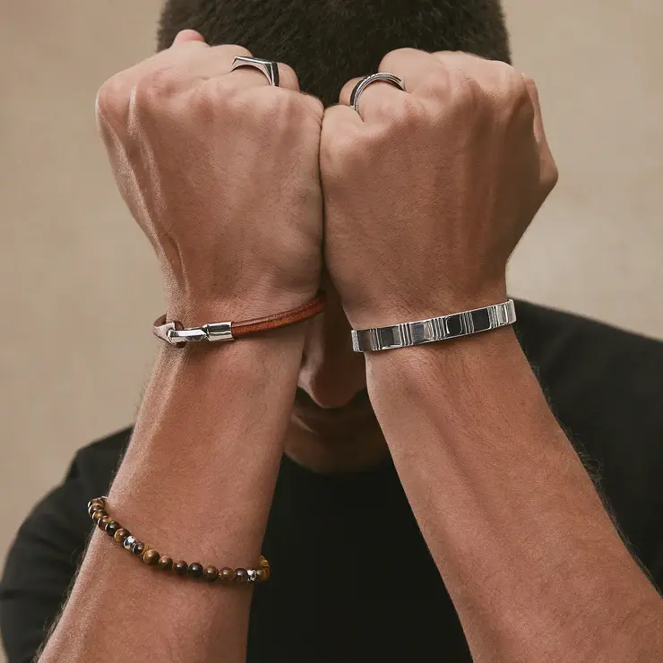 Thumbnail: Najo B9020 Legacy Men's Silver Cuff