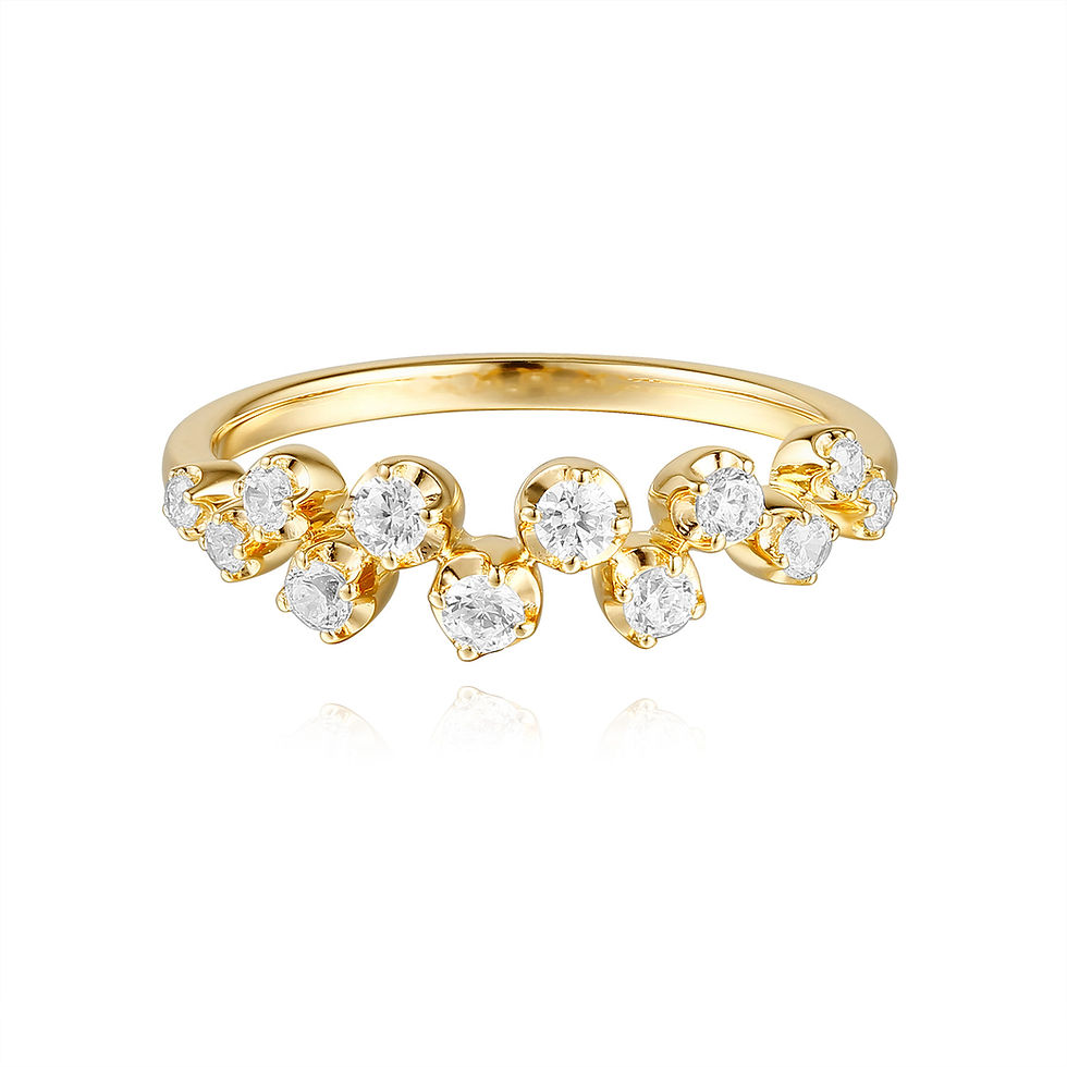 Thumbnail: 9ct Yellow Gold Scattered Diamond set Ring