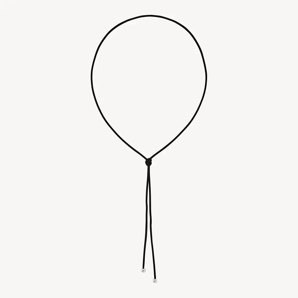 Thumbnail: Najo N7277 Gamuza Wrap Ball Necklace Silver