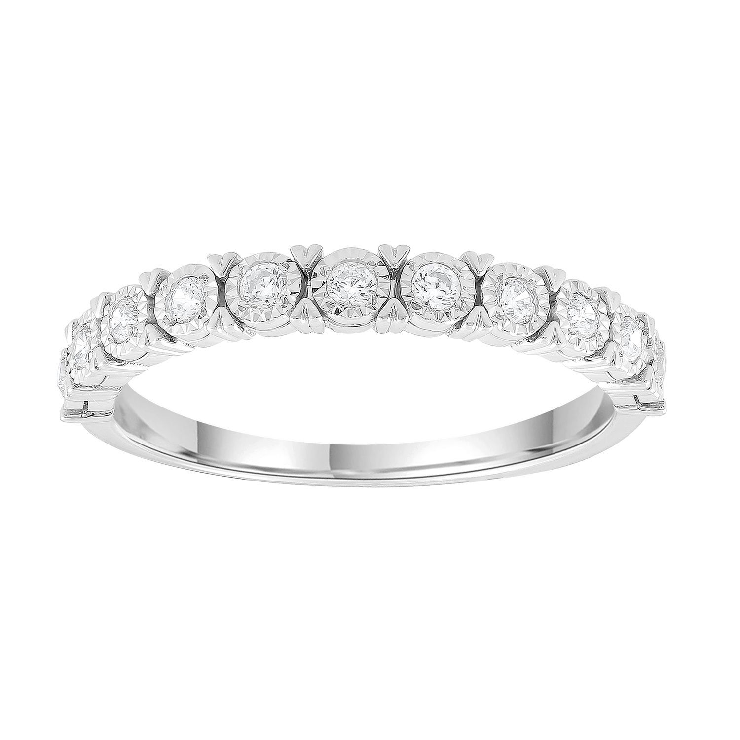 9ct White Gold Claw set Diamond Ring